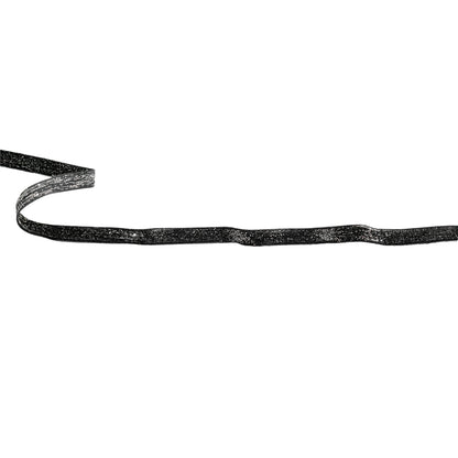 Italian Black and Silver Glitter Velvet Ribbon - 0.375"