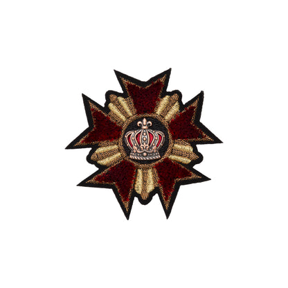 Italian Red, Gold and Black Crest Applique - 3" x 3"