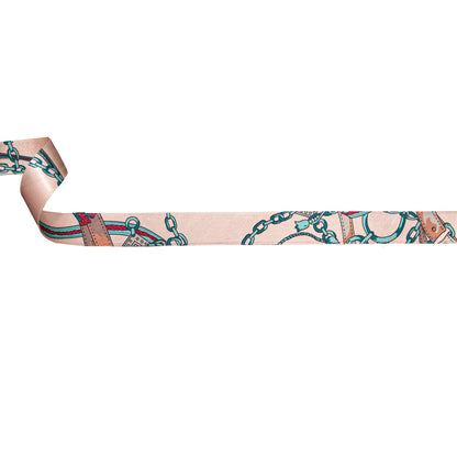 Italian Honey Peach and Arctic Purse Straps and Chains Satin Ribbon - 1"