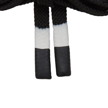Italian Black Drawstring with White Accents - 49" Detail