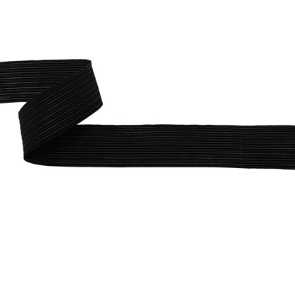 Italian Black Ribbed and Braided Embroidery Trim - 1.5"