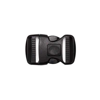 Italian Black Plastic Release Buckle - 3" x 1.75" Detail