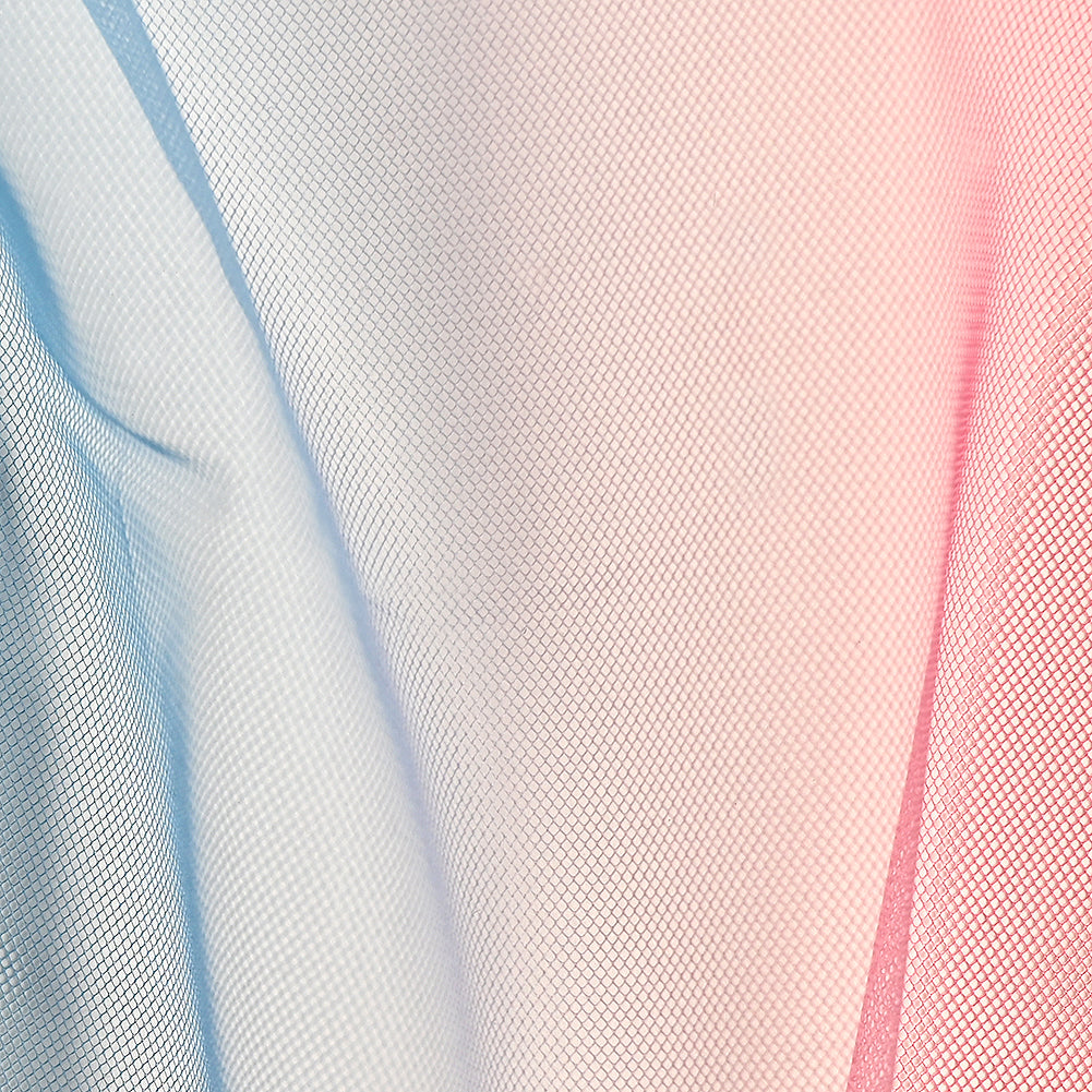 Ombre Shadow Tulle - Sea Pink, Green and Angel Falls Folded