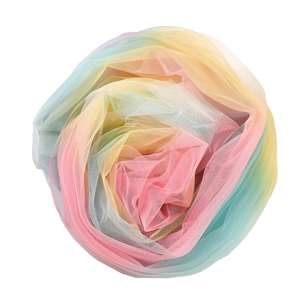 Ombre Shadow Tulle - Aqua, Pink and Yellow Detail