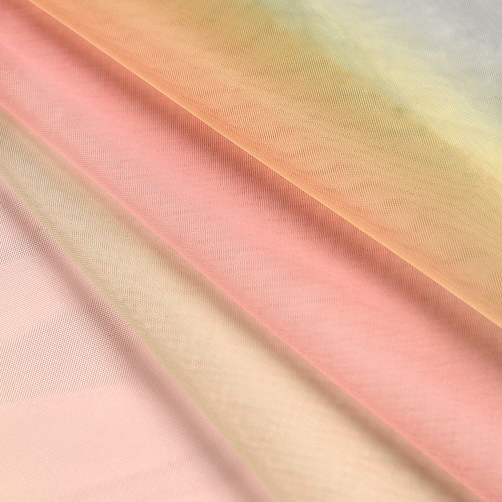 Ombre Shadow Tulle - Aqua, Pink and Yellow Full