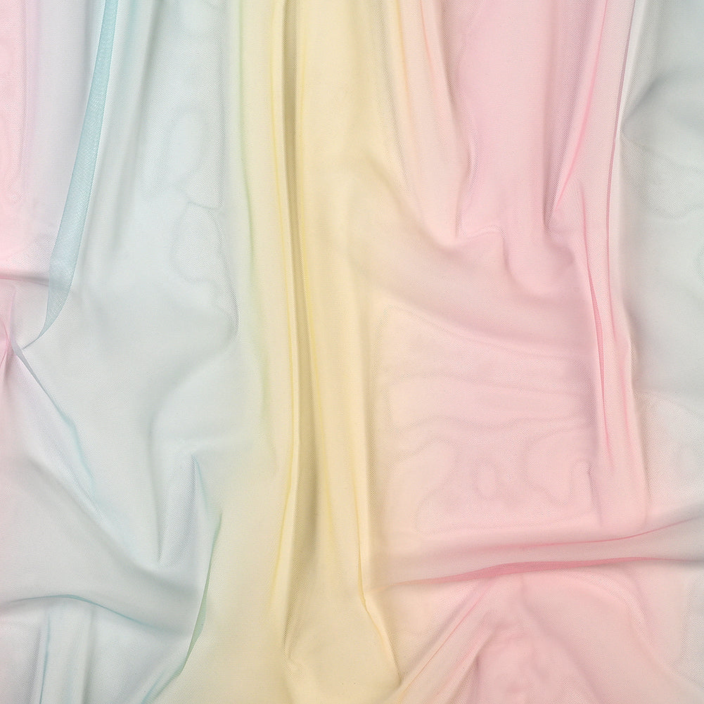 Ombre Shadow Tulle - Aqua, Pink and Yellow