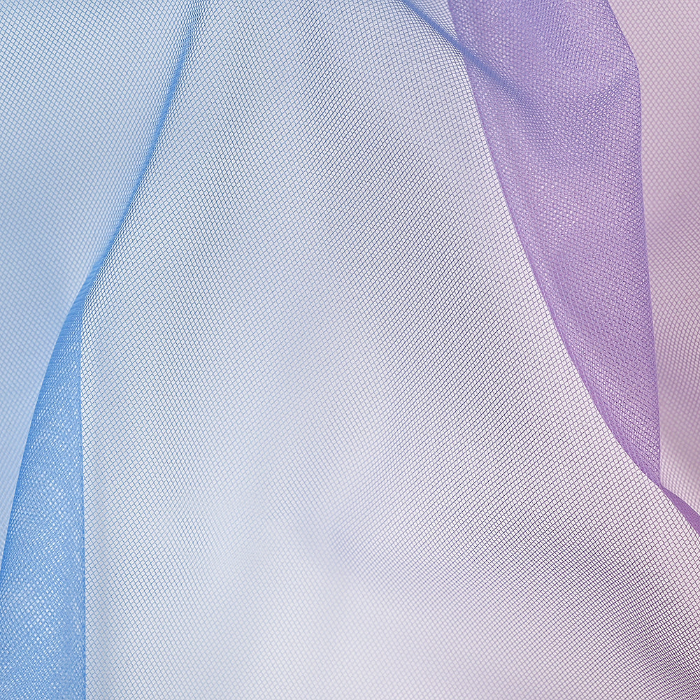 Ombre Shadow Tulle - English Lavender, Pink and Blue Folded