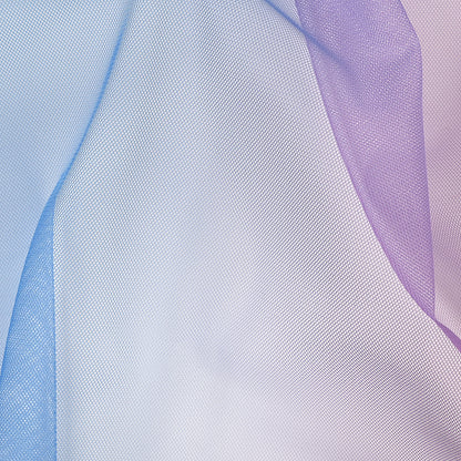 Ombre Shadow Tulle - English Lavender, Pink and Blue Folded