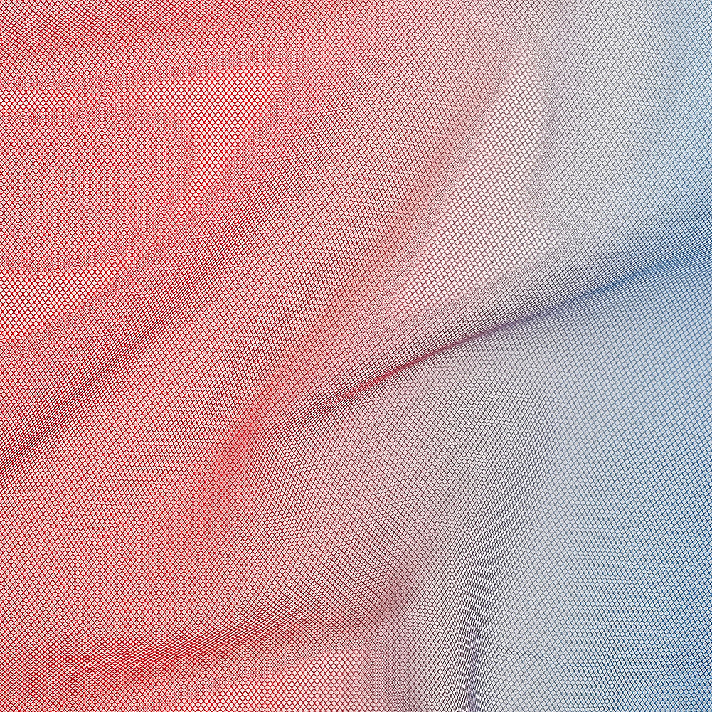 Ombre Shadow Tulle - Red, White and Blue Folded