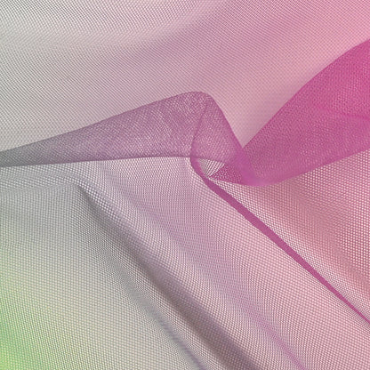Ombre Shadow Tulle - Turquoise, Absinthe Green and Violet Folded