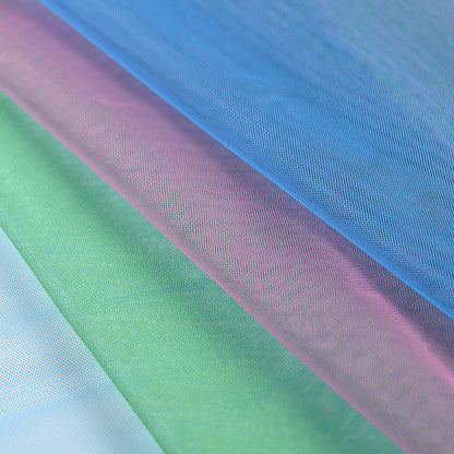 Ombre Shadow Tulle - Turquoise, Absinthe Green and Violet Full