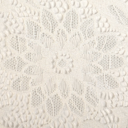 Re-Embroidered Stretch Lace - White Sunflowers - McKee Collection Folded