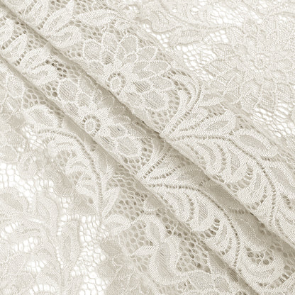 Re-Embroidered Stretch Lace - White Sunflowers - McKee Collection Full