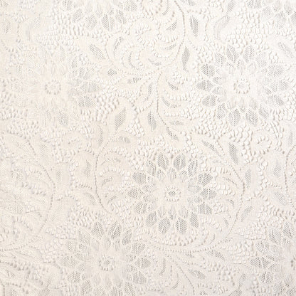 Re-Embroidered Stretch Lace - White Sunflowers - McKee Collection