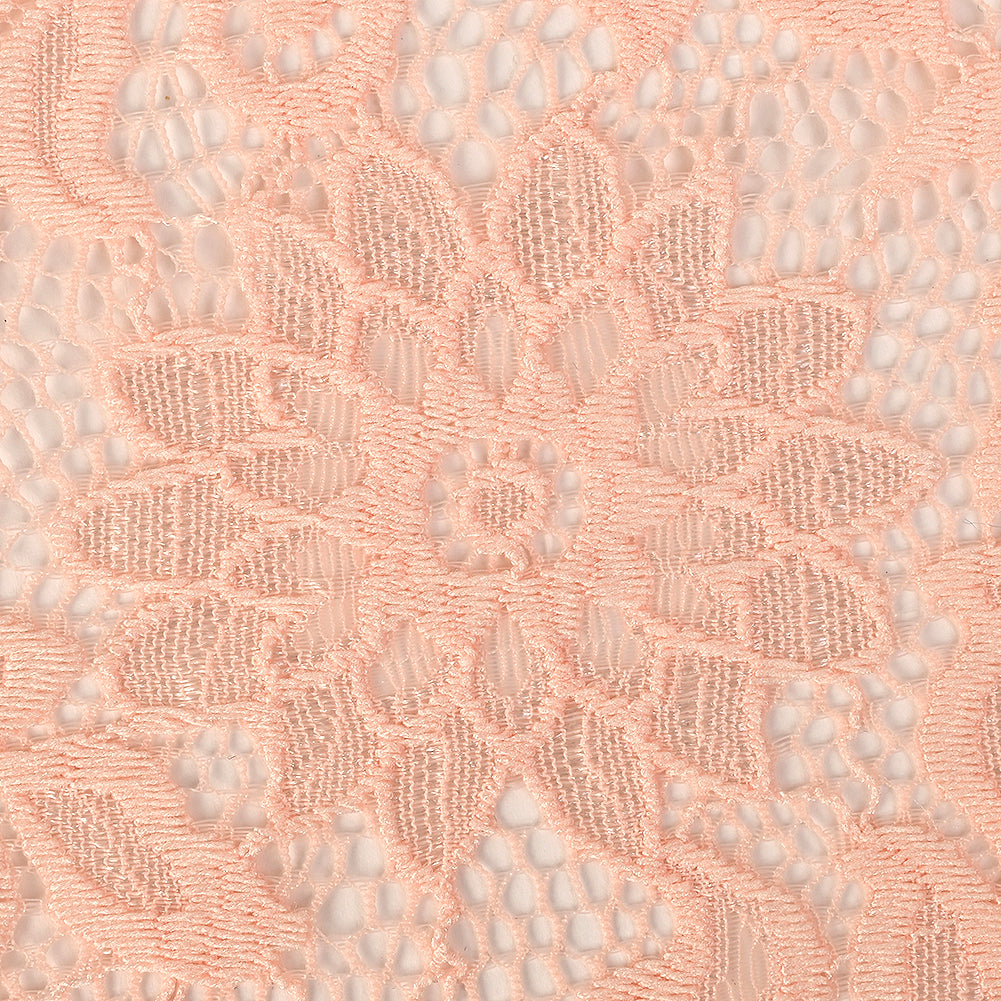 Re-Embroidered Stretch Lace - Peachy Keen Sunflowers - McKee Collection Folded