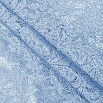 Re-Embroidered Stretch Lace - Placid Blue Sunflowers - McKee Collection Full