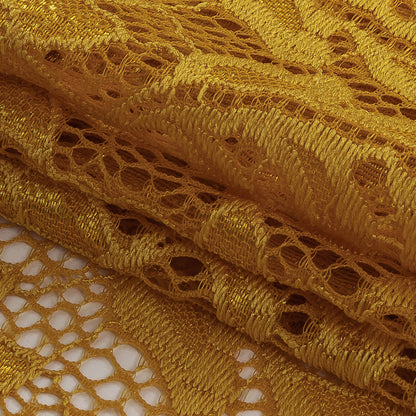 Re-Embroidered Stretch Lace - Mustard Sunflowers - McKee Collection Full