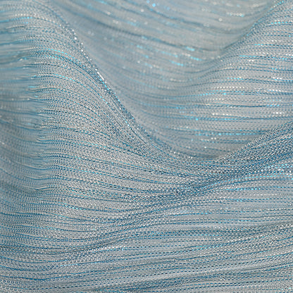Metallic Stretch Plisse - Baby Blue - Natalia Collection Folded