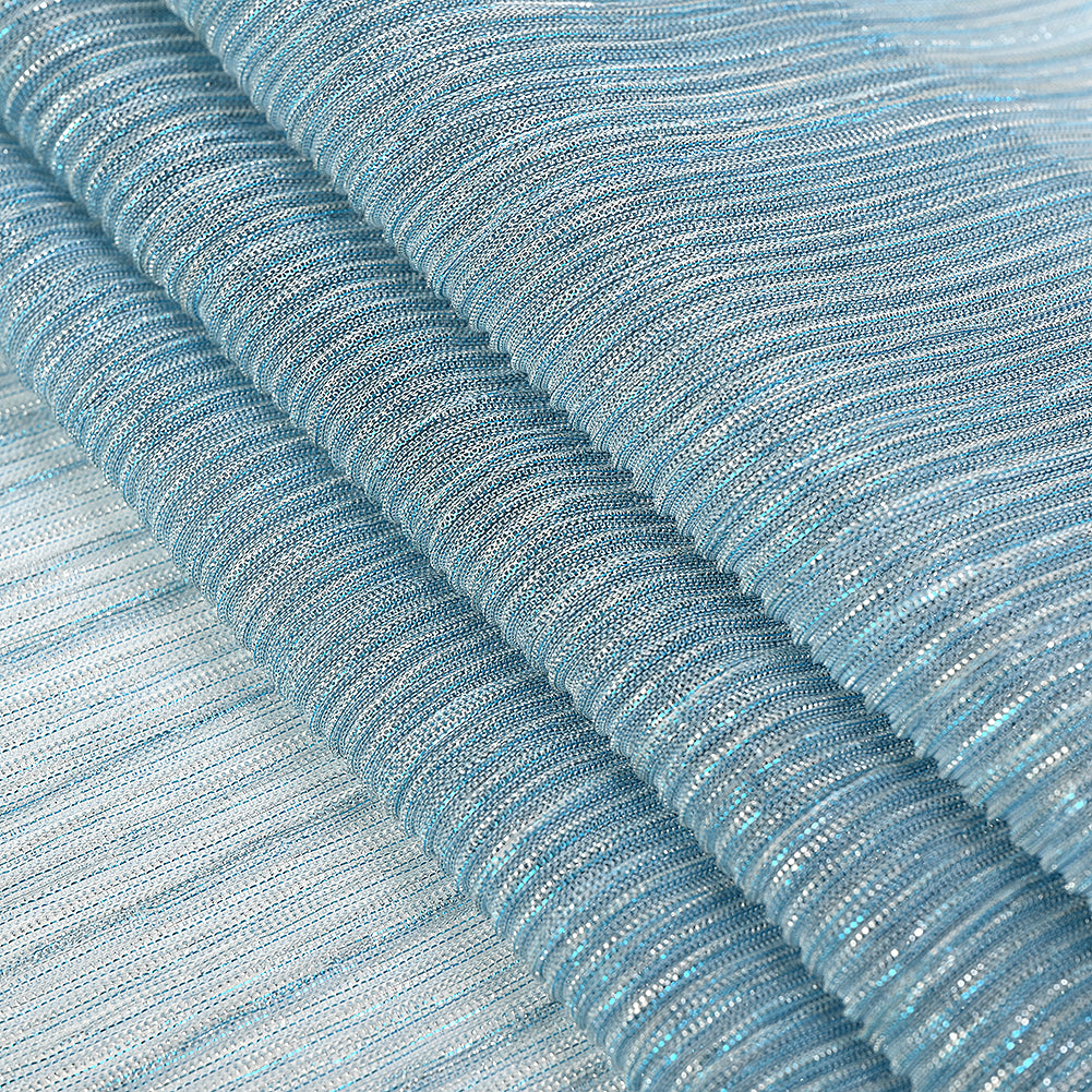 Metallic Stretch Plisse - Baby Blue - Natalia Collection Full