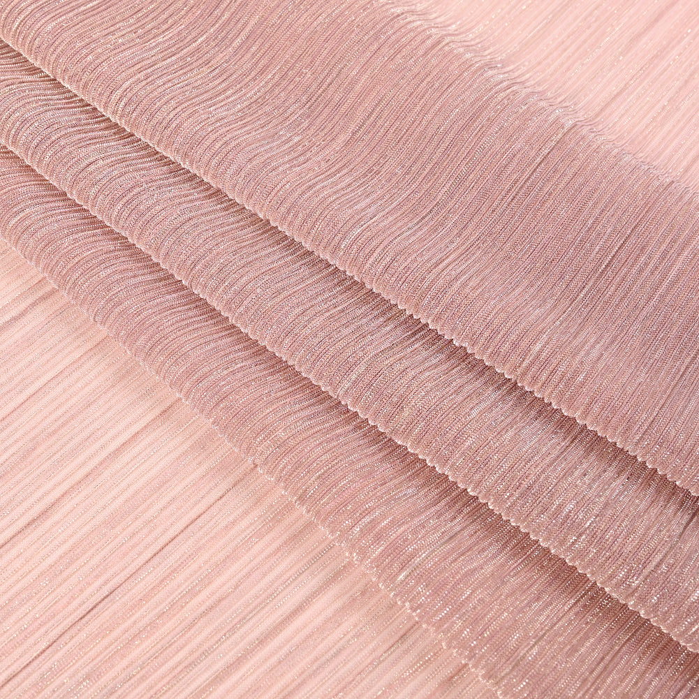 Metallic Stretch Plisse - Dusty Rose - Natalia Collection Full