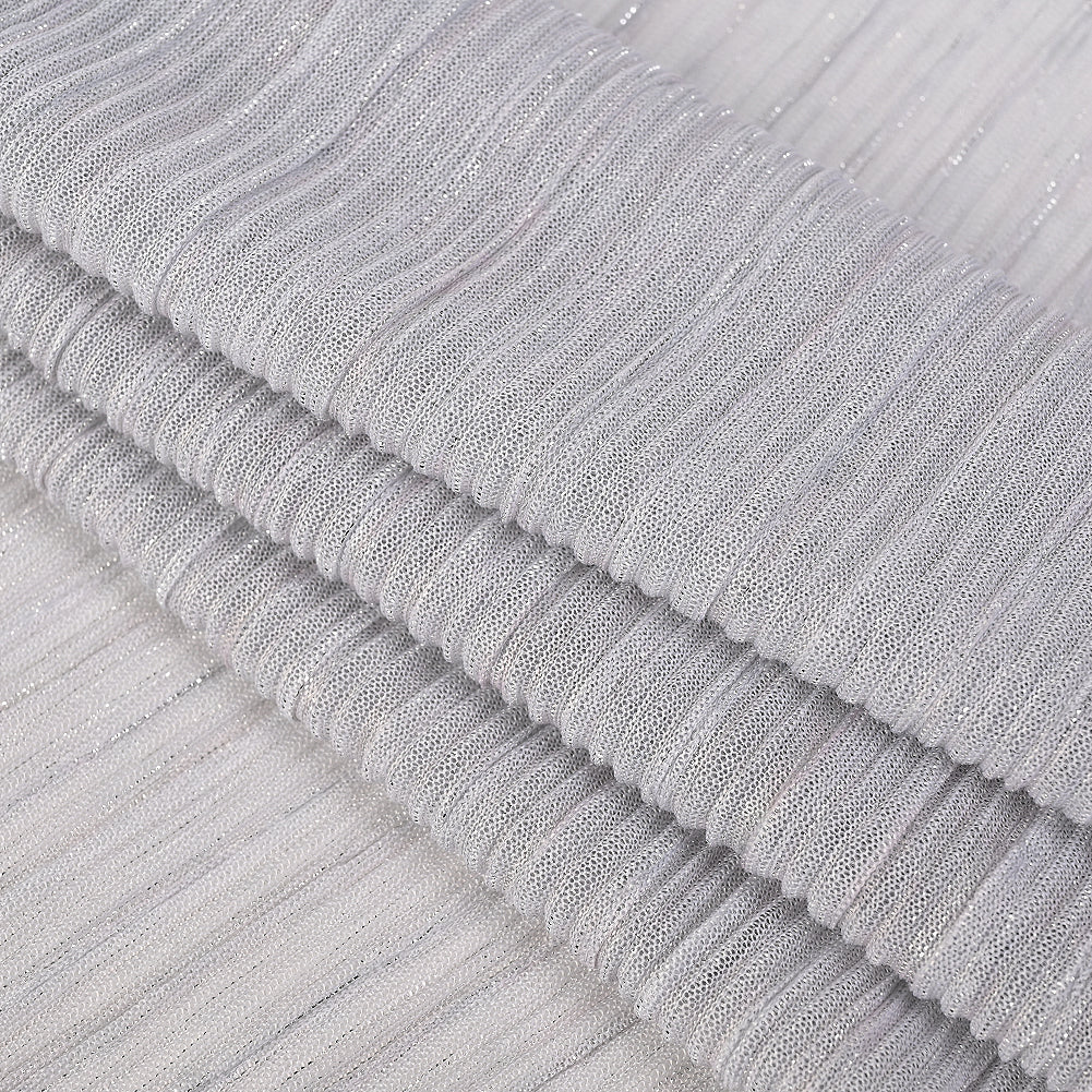 Metallic Stretch Plisse - Silver - Natalia Collection Full