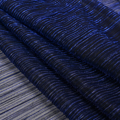 Metallic Stretch Plisse - Magnetic Blue - Natalia Collection Full