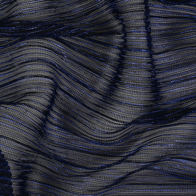 Metallic Stretch Plisse - Magnetic Blue - Natalia Collection
