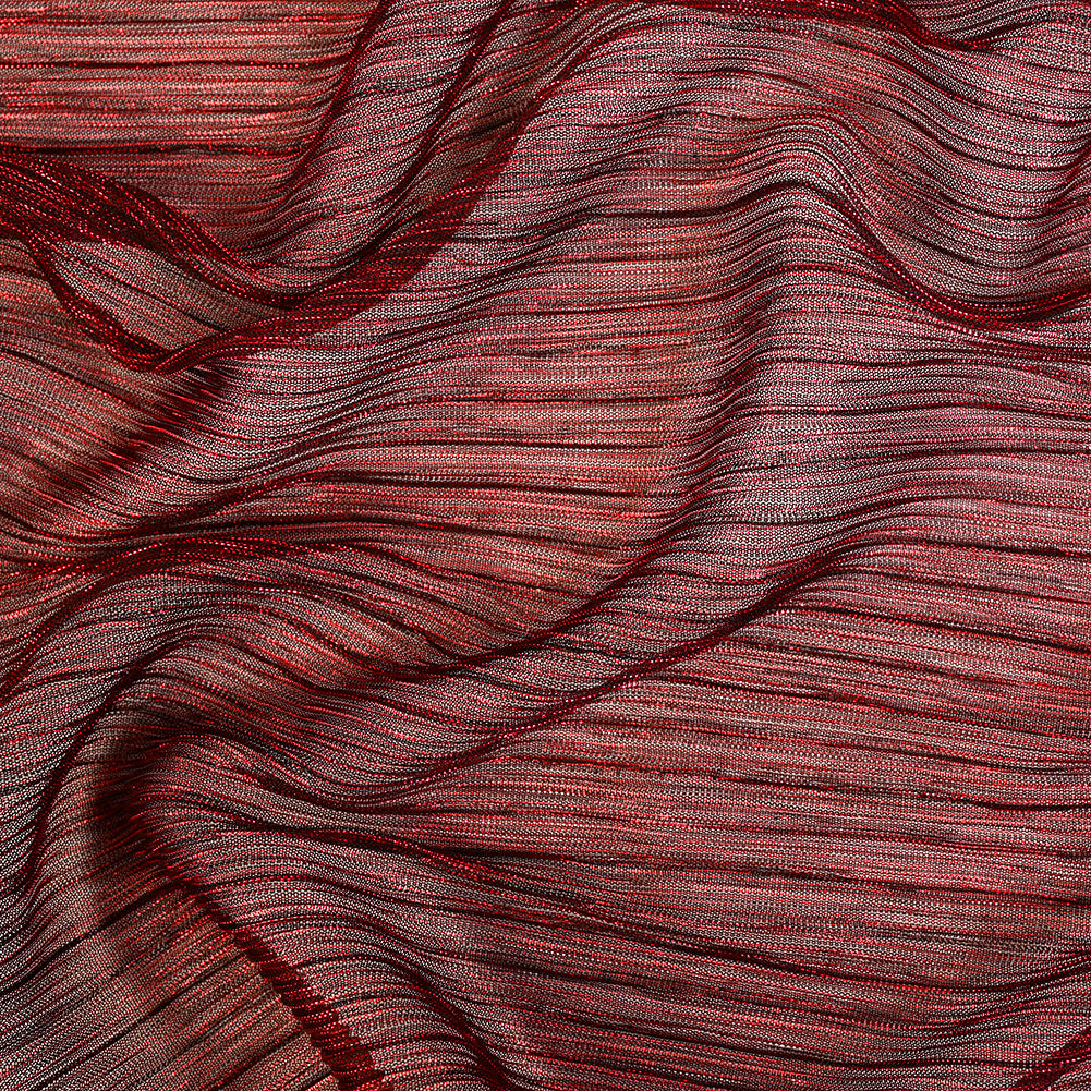 Metallic Stretch Plisse - Corazon and Black - Natalia Collection