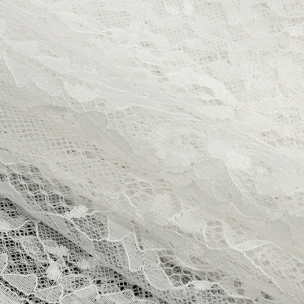 White Delicate Chantilly Lace - 3 Yard Piece Folded