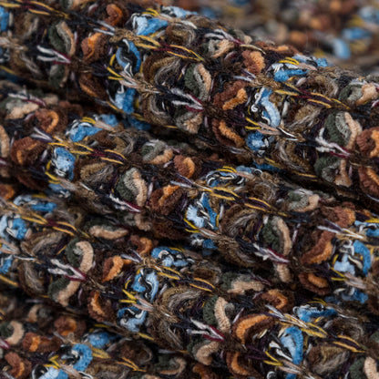 Brown, Aqua and Olive Striped Blended Wool Knit Folded