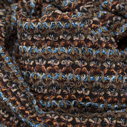 Brown, Aqua and Olive Striped Blended Wool Knit Detail