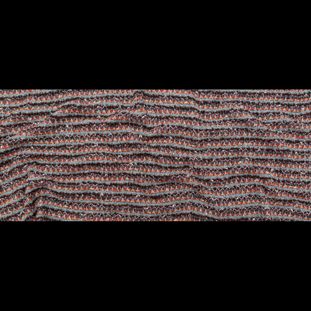 Rustic Orange, Chocolate Lab and Gray Striped Blended Wool Knit Full