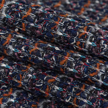 Eclipse, Rustic Orange and Red Striped Blended Wool Knit Folded
