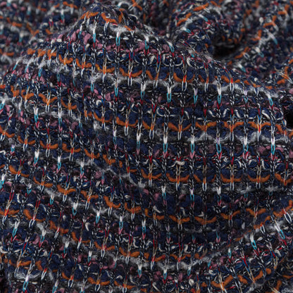 Eclipse, Rustic Orange and Red Striped Blended Wool Knit Detail