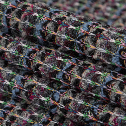 Steel Blue, Green and Fuchsia Striped Blended Wool Knit Folded