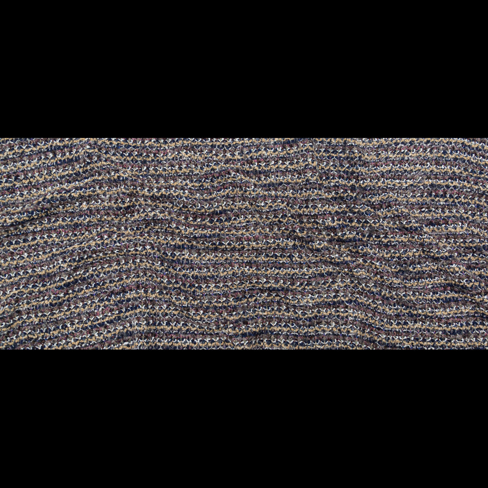 Dusty Rose, Beige and Eclipse Striped Blended Wool Knit with Multicolor Metallic Accents Full