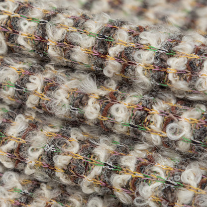 Irish Cream, Lime and Yellow Striped Blended Wool Knit Folded