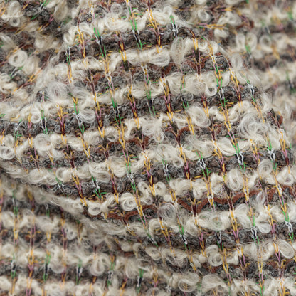 Irish Cream, Lime and Yellow Striped Blended Wool Knit Detail