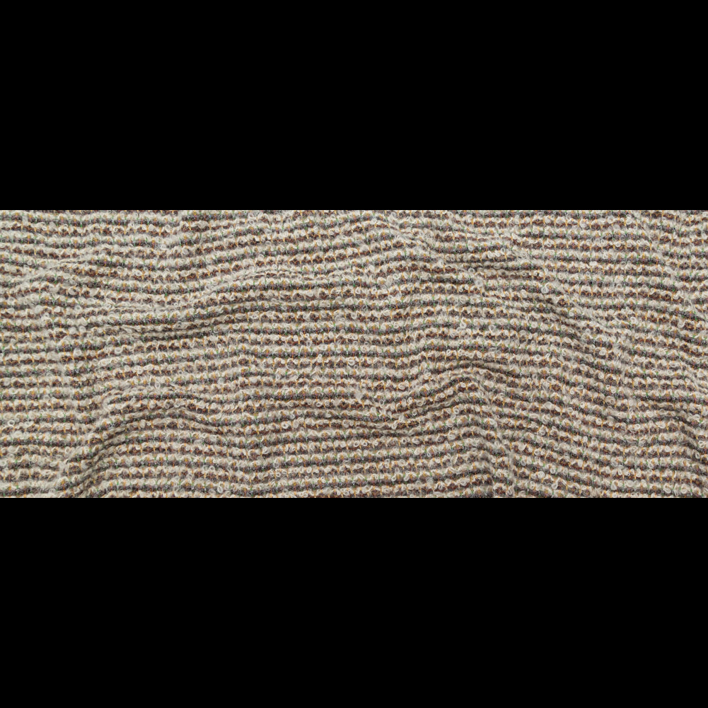 Irish Cream, Lime and Yellow Striped Blended Wool Knit Full