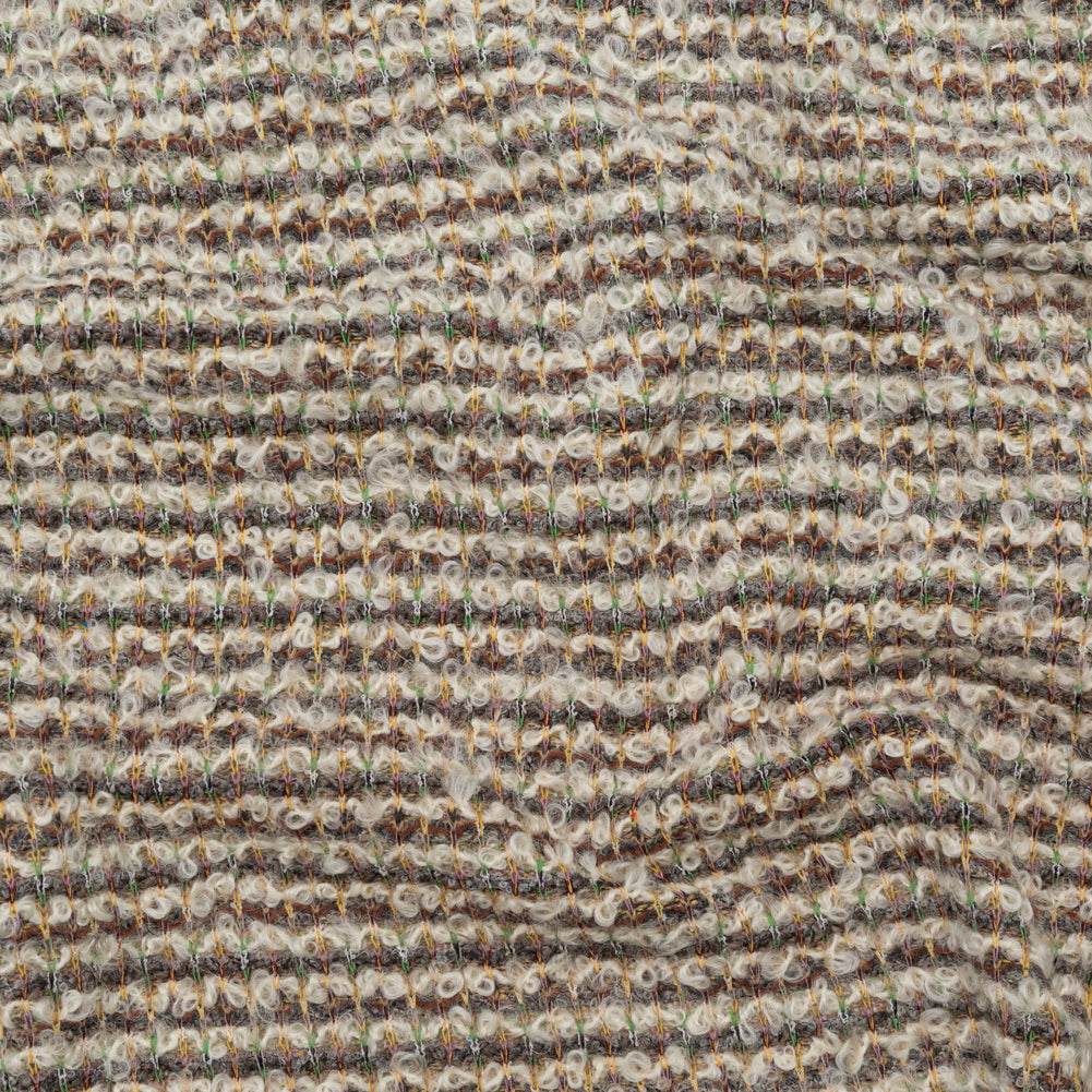 Irish Cream, Lime and Yellow Striped Blended Wool Knit