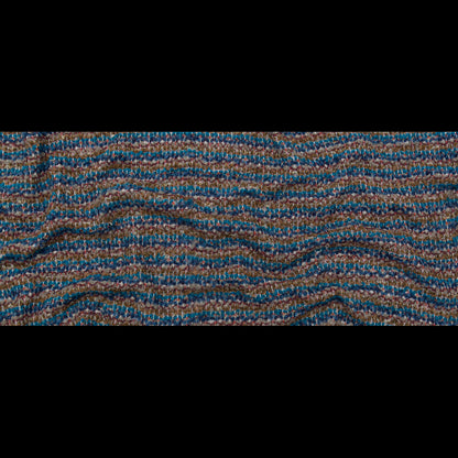 Turquoise, Golden Olive and Coral Striped Blended Wool Knit Full
