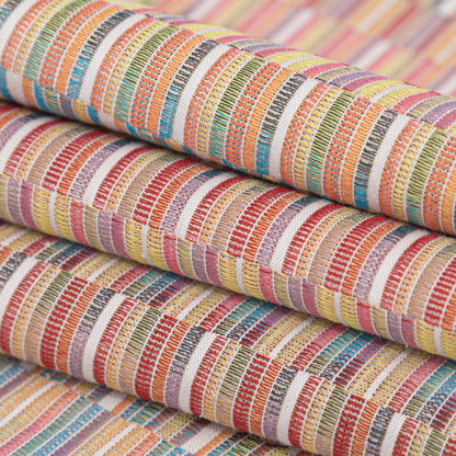 Rainbow Barcode Striped Cotton and Polyester Woven Folded