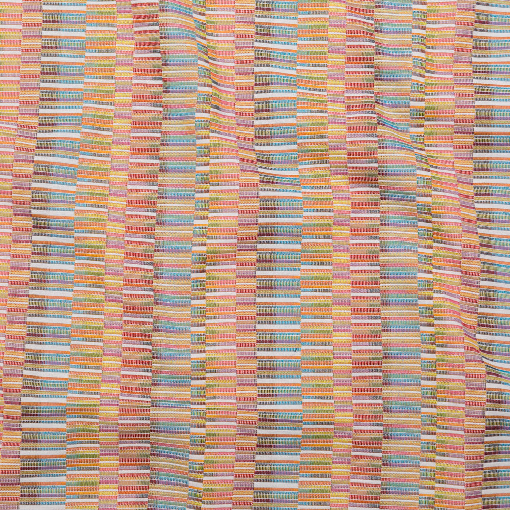 Rainbow Barcode Striped Cotton and Polyester Woven