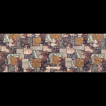 French Roast, Winter Twig and Castle Wall Patchwork Floral and Lace Printed Stretch Cotton Twill Full