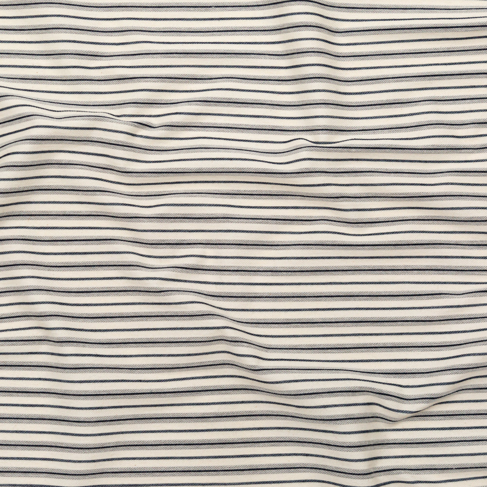 Italian Turtledove and Parisian Night Striped Stretch Twill Knit