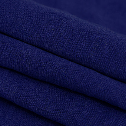 Italian Heathered Gray and Spectrum Blue Geometric Stretch Quilted Knit Coating Folded