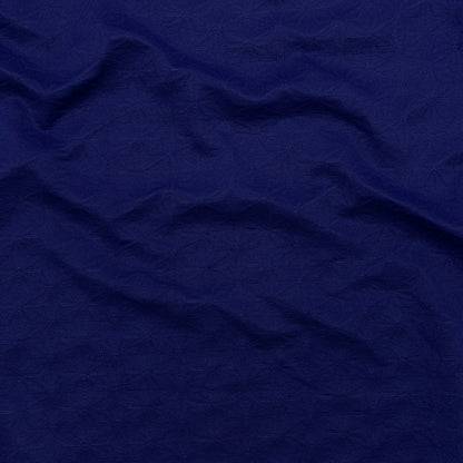 Italian Heathered Gray and Spectrum Blue Geometric Stretch Quilted Knit Coating