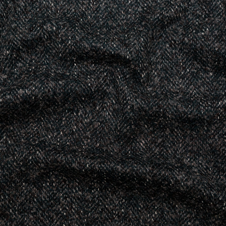 template--25130090922057__main-Deep Forest, Raven and Bone White Herringbone Boucle Wool Tweed