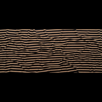 Tan and Black Striped Printed Double Knit Full