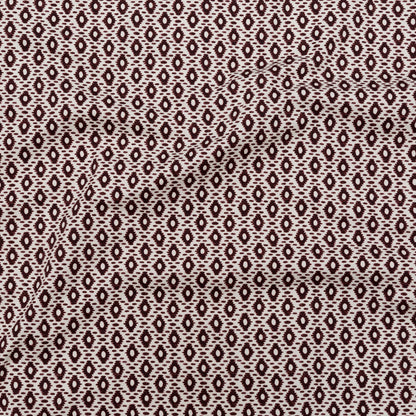 Whisper White and Decadent Chocolate Geometric Printed Stretch Cotton Twill